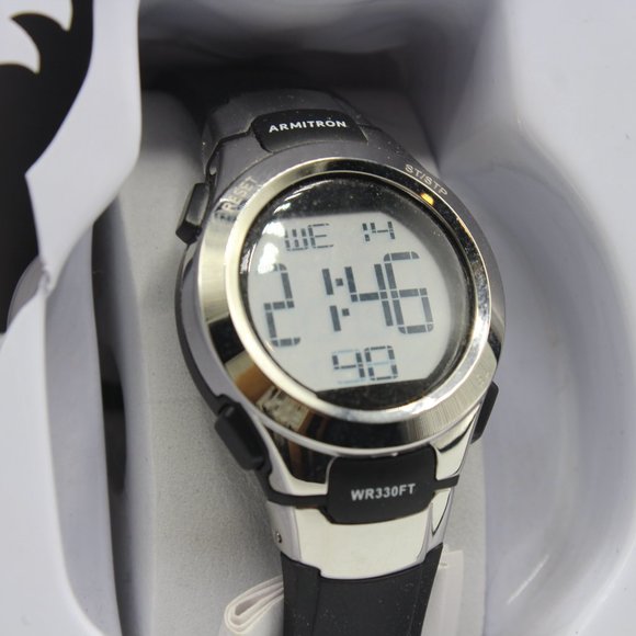 Armitron Sport Women's Digital Chrome Chronograph Resin Strap Watch, 45/7012 - Picture 4 of 6